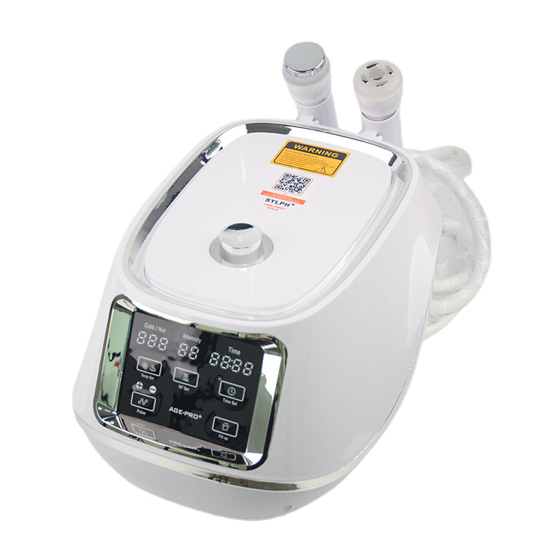 AGE-PRO Cryotherapy RF Facial Machine – Dual Handle Cooling & Heating Ultrasonic Skin Tightening Device