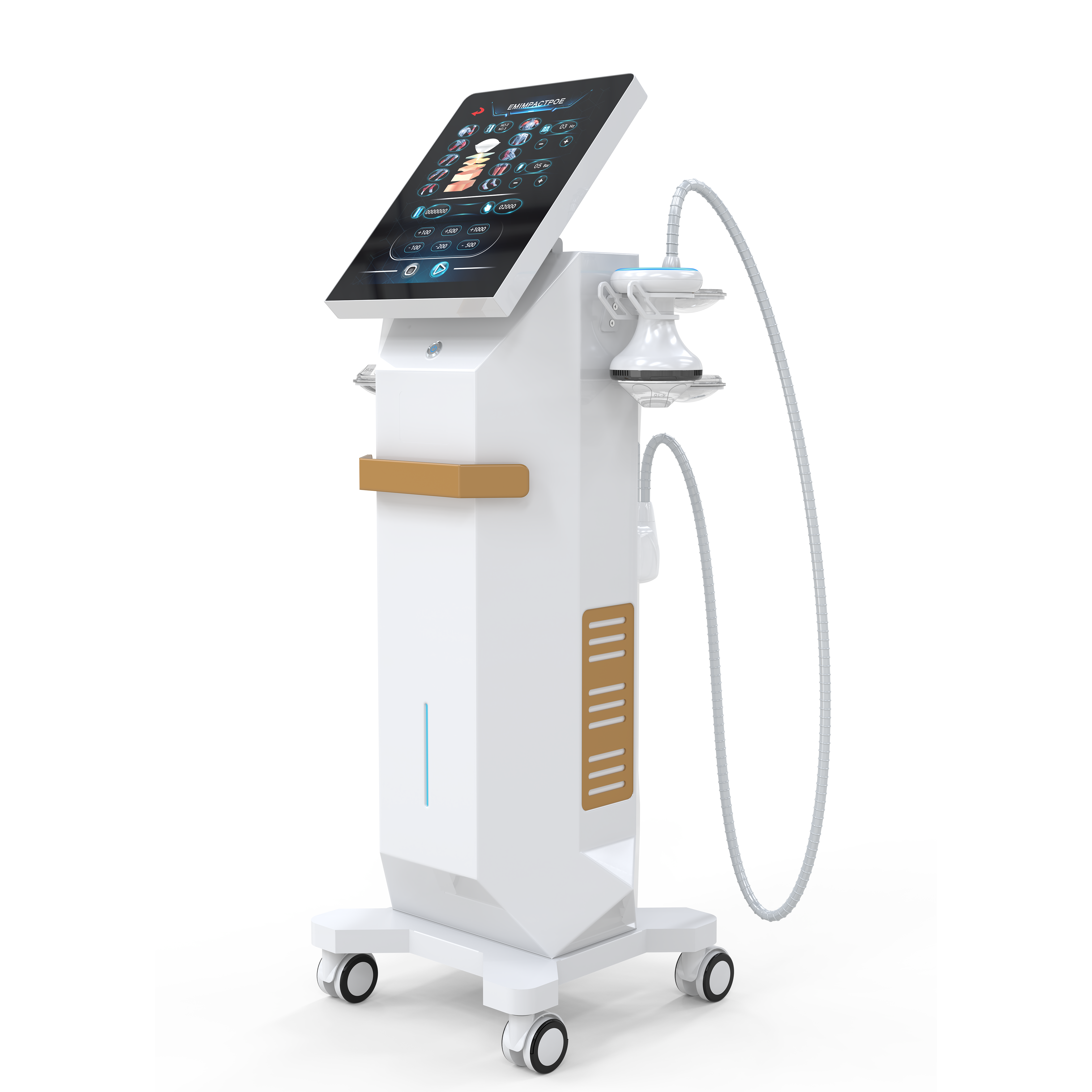 B63 EMIMPACTPOE Floor-Standing Piezoelectric Focused Shockwave — Premium Clinical Therapy Station