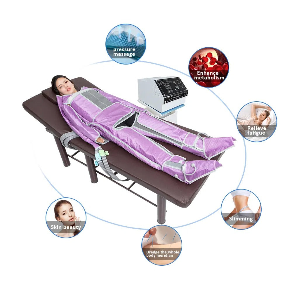 44 airbags pressotherapy Lymphatic Drainage Air Compression presoterapia pneumatic massage Massager Machine body detox relaxation