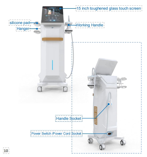 B63 EMIMPACTPOE Floor-Standing Piezoelectric Focused Shockwave — Premium Clinical Therapy Station