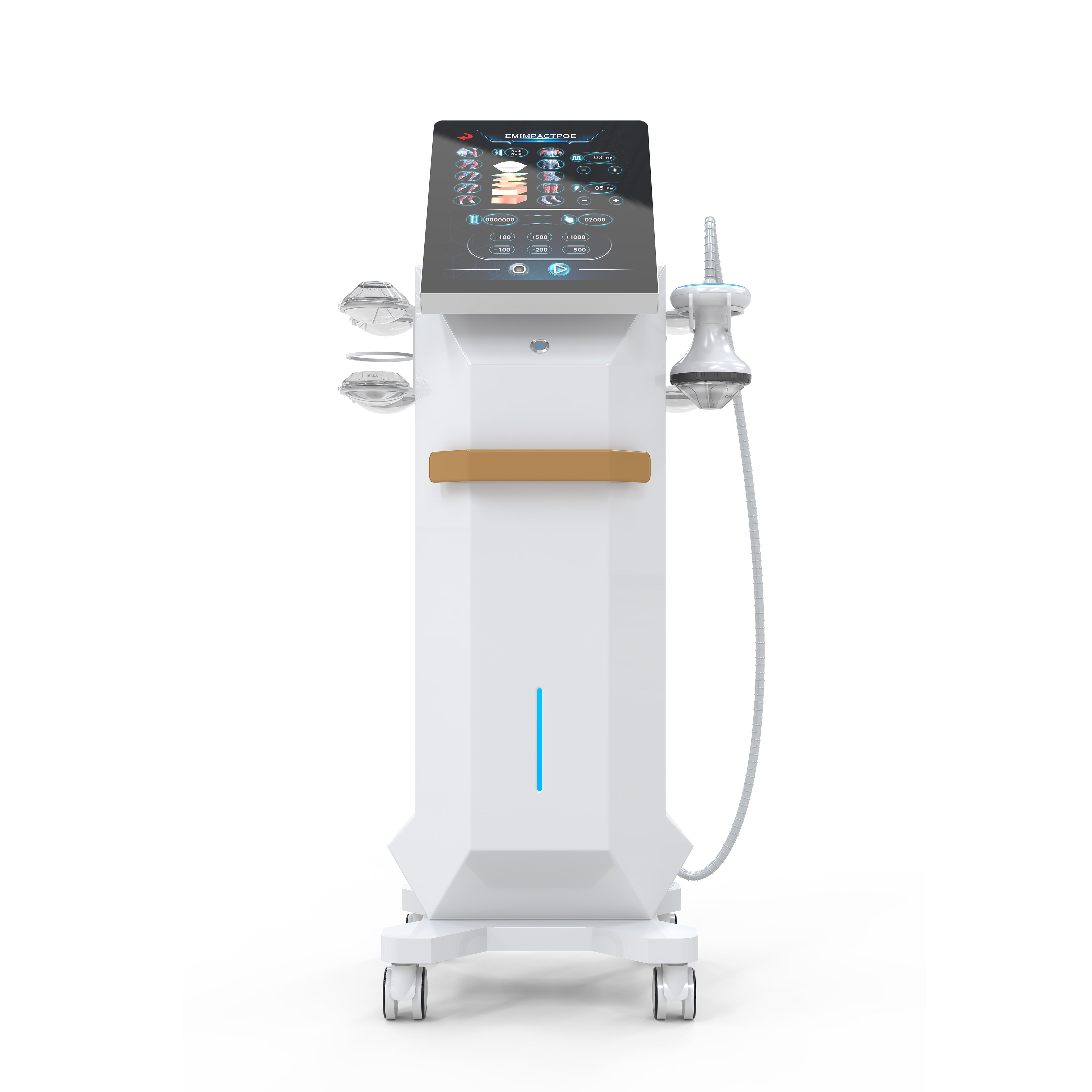 B63 EMIMPACTPOE Floor-Standing Piezoelectric Focused Shockwave — Premium Clinical Therapy Station
